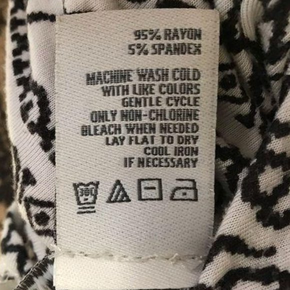 American Rag Tank Top black white Rayon Tribal Print 3/4 Sleeves Small S - Picture 6 of 6